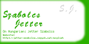 szabolcs jetter business card